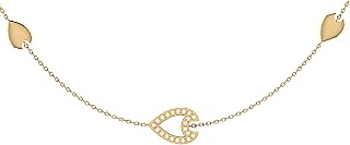 Avani Open Raindrop Layered Design Natural Diamond Necklace With Chain for Women Available in 14K Yellow, Rose Gold Polish on Sterling Silver and Without Polish (Color HI, Clarity I2-I3)