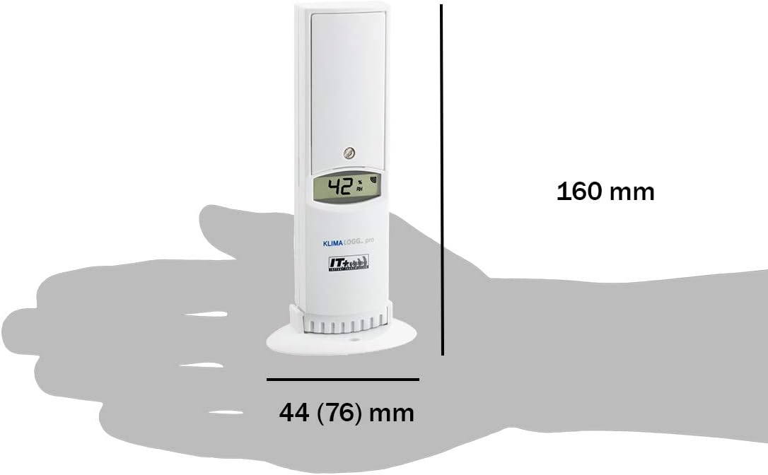 TFA 30.3180 Temperature Humidity Transmitter with dimensions labeled