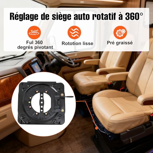 Modification siege camping-car avec plateau rotatif 360 universel