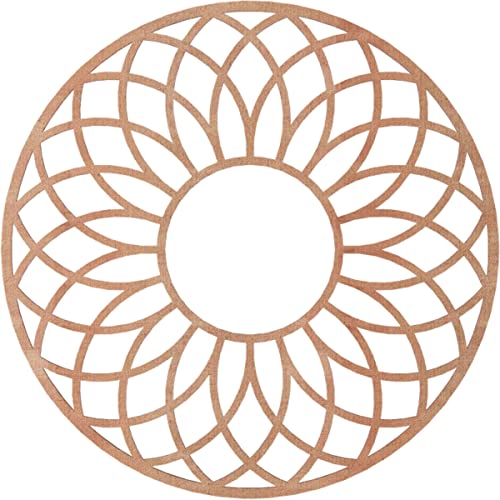 Image of Ekena Millwork 28 inchOD x 9 5 /8 inchID x 3 /8 inchT Cannes Wood Fretwork Pierced Ceiling Medallion, Cherry