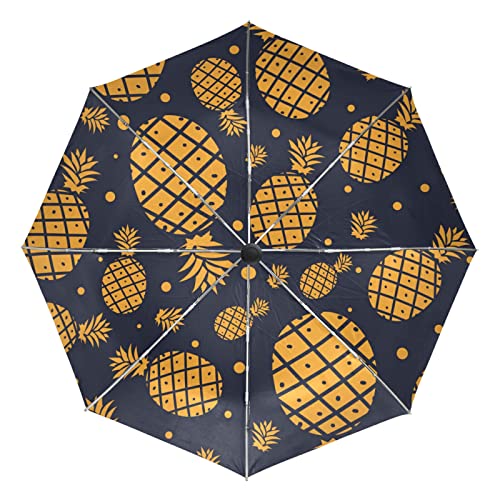 Parapluie automatique coupe-vent et anti-UV imprimé tropical