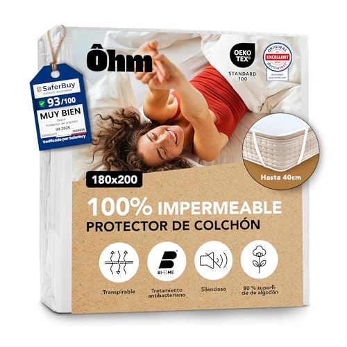 Protector colchón 180x200 transpirable para familias con niños Ôhm 2