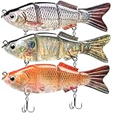 TRUSCEND SwimMax Easy Catch avec hameçons BKK, actions vibrantes et bruyantes magiques pour plus de bouchées, leurres de pêche réalistes pour bar, truite, doré jaune, crappie, appâts nageurs articulés