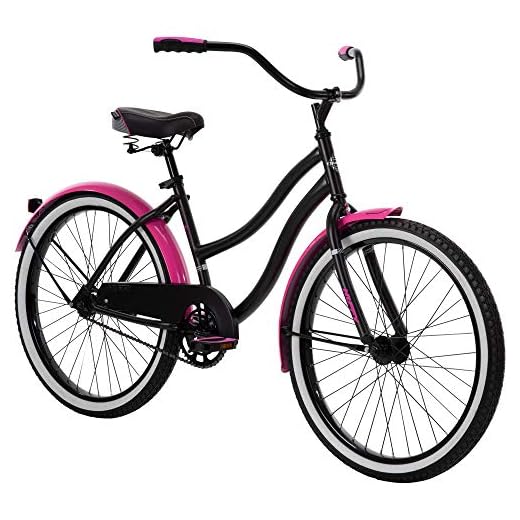 Huffy 24" Cranbrook Girls Cruiser Bike for Women, Black