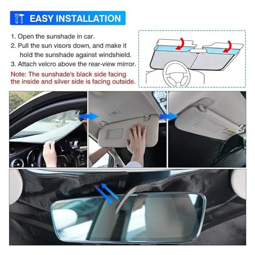 Parasol de parabrisas para Tesla Model 3 y Y plegable protector solar 6