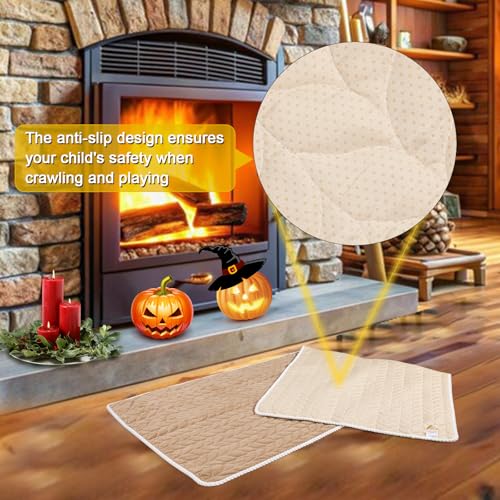 Fireplace Baby Proofing -Thick Fireplace Hearth Cushion- Fireplace Hearth Cover Baby Proof for Edge and Corner Guard,94\" X 35\" Brown