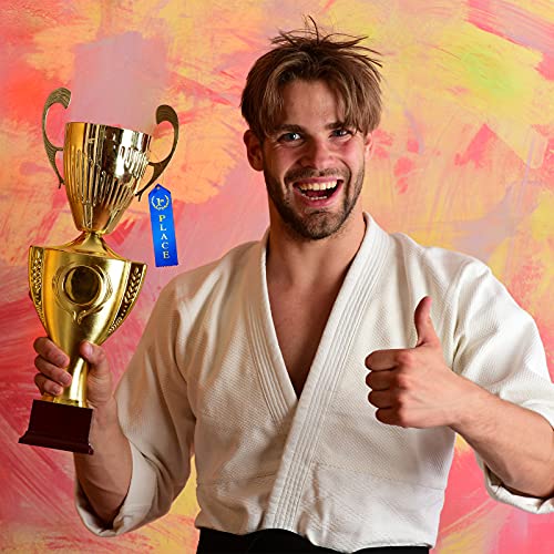 1st Place Quality Award Ribbons First Place Ribbon Blue Winner Ribbons Metallic Gold Foil Print with Event Card and String for Competition, Sports Event, School, Contests(36 Pieces) - Thumbnail 7