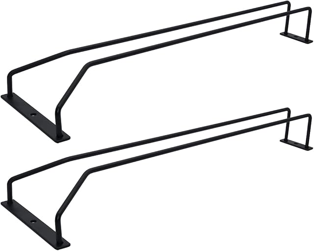 ZOOHOT Black Wine Glass Rack, Stemware Rack, Wire Hanging Rack, Under Cabinet Metal Wine Glass Holder 2 Pack