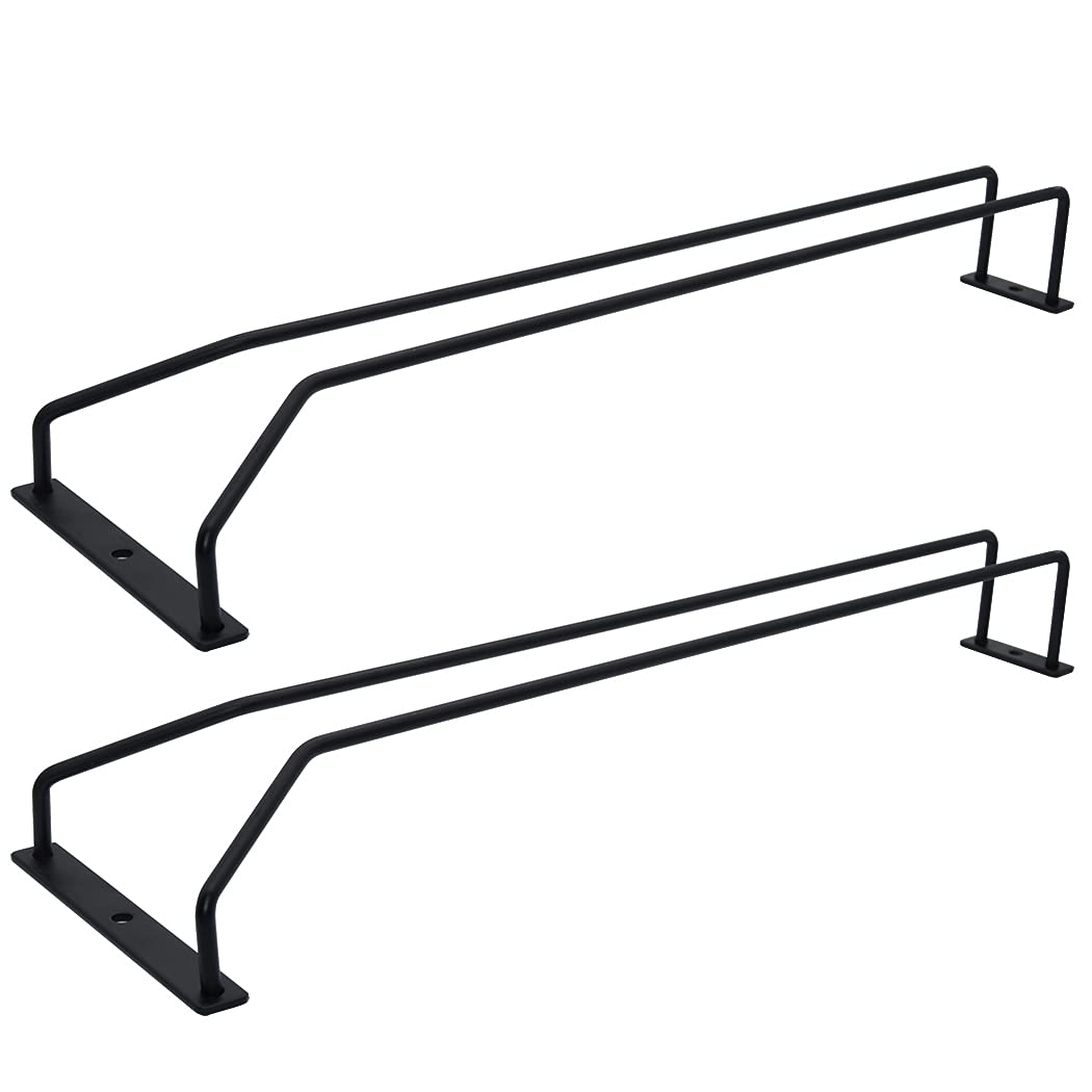 zoohotBlack Wine Glass Rack, Stemware Rack, Wire Hanging Rack, Under Cabinet Metal Wine Glass Holder 2 Pack