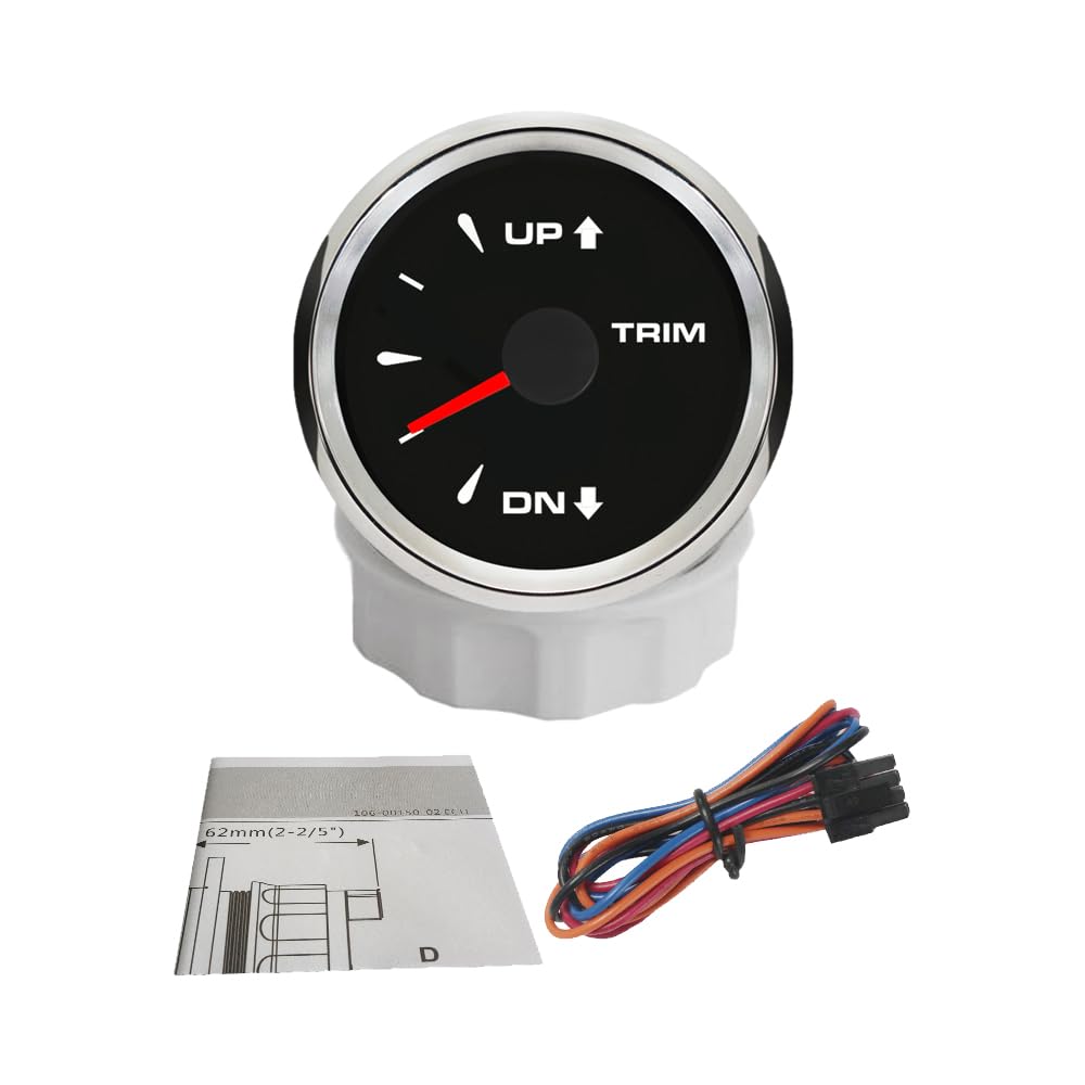 ELING 52mm Trim Gauge Meter UP-DN 0-190Ohm Segnale con 8 colori Retroilluminazione 12V 24V per yacht Barche