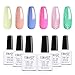 Produktbild Elite99 UV Nagellack Set 6 Farbe Sternenlicht Serie 10ml, French Nägel Gel Nail Art Gel Geschenk Kit Gel Polish, 6pcs Gellacke UV Gelnägel Set001