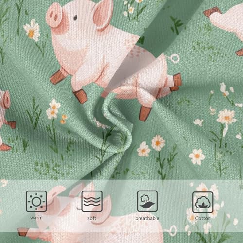 Wusikd Cute Pink Pig Girls' Underwear Cotton Flowers Girls Briefs Soft Toddler Underwear 2T3