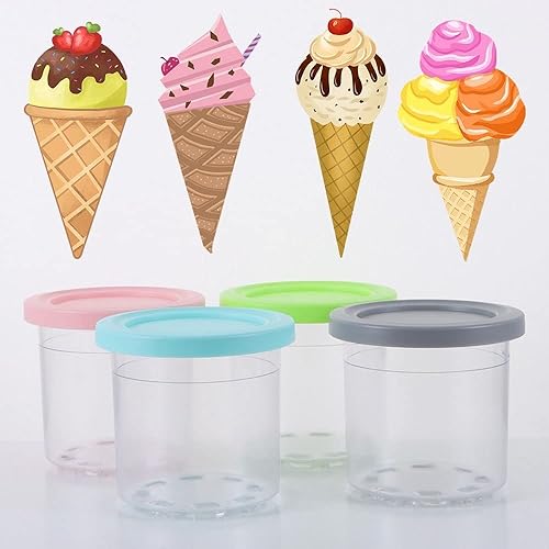 Miniatura 3 de gofidin Ice Cream Pints Cup Ice Cream Containers with Lids for Ninja Creami Pints for Nc301 Nc300 Nc299amz Series Ice Cream Maker(2pcs)