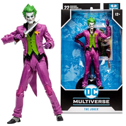 McFarlane Zabawki, figurka DC The Joker Infinite Frontier 7 cali z 22 ruchomymi częściami, figurka kolekcjonerska DC Multiverse Batman z podstawką na kartę postaci