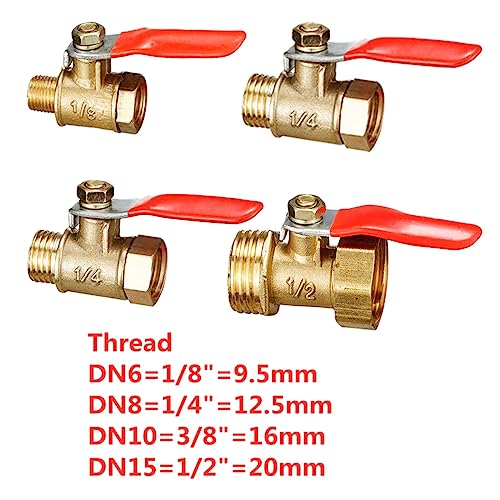Conector de válvula de latón rosca hembra macho de 1/8 para acoplamiento de tuberías 6