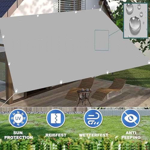 Toile ombrage imperméable 4x6m gris pour protéger votre terrasse - 3