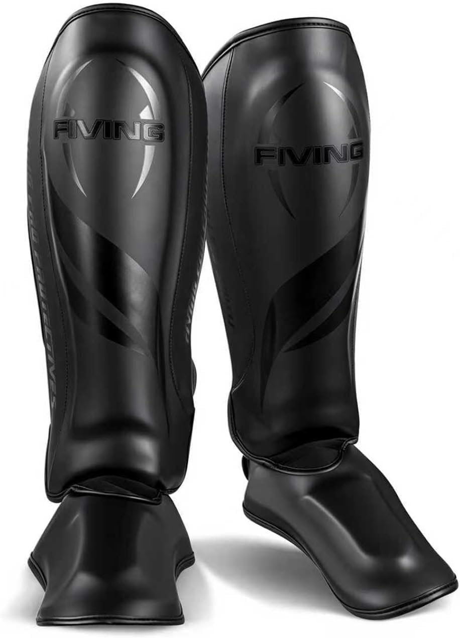 Upgraded Thickened Muay Thai Shin Guards with Instep | Enhanced Impact Protection, Kickboxing & MMA Leg Guards, Martial Arts Sparring Training, Durable for Men Women