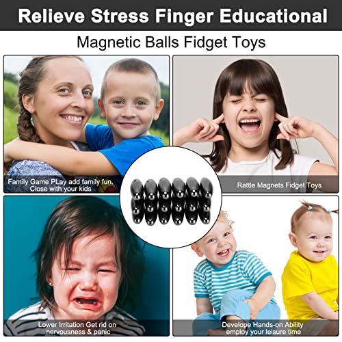Owoycy 20Pcs Black Rattle Magnet Stone Fidget Toys, Hematite Magnetic Ball Educational Magnet For Kids Adults, Great Stress Relief For Autism/Add/Adhd, Building Gadgets For Teens Party Favors Gift #TOP3
