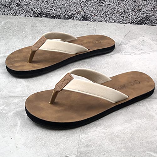 Sole Cork Flip Flops Bathroom Slippers For Women With Arch Support, Anti-Slip Shower Spa Bath Pool Gym Slides Flip Flop Open Toe Comfortable Soft Sandals Beach Shoes ( Color : White , Size : EUR37 )2