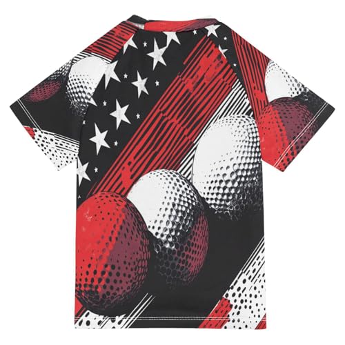 Boys Short Sleeve T-Shirts Golf Baseball America Rashguard Kids Swim Shirts Sun UPF 50+ Multicoloured2