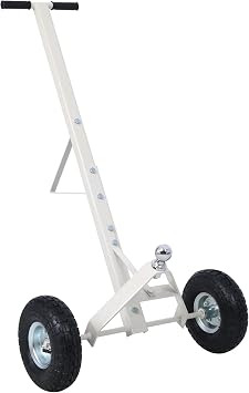 Trailer Dolly with 10" Pneumatic Tires, Heavy-Duty Trailer Dolly with 2 Inch Ball, 1 7/8 Ball Hitch Mover, Portable Utility Trailer Mover for Moving Car RV Boat Trailer, 600 Pound Capacity Grey