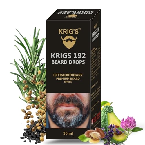 Image of KRIG'S 192 Beard Drops Homeopathic - Extraordinary Premium Drops 30ml - PACK OF 2 Bottles