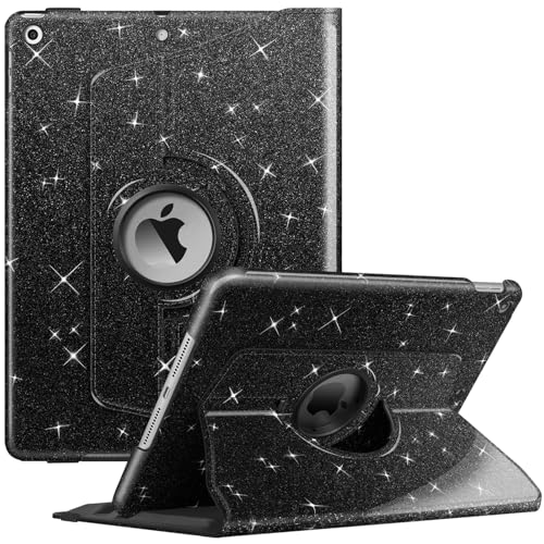 Image of Fintie Rotating Case for iPad 9th Generation (2021) / 8th Generation (2020) / 7th Gen (2019) 10.2 Inch - 360 Degree Rotating Stand Cover with Pencil Holder, Auto Wake Sleep, Glittering Black