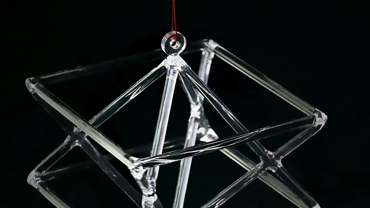 Pirámide de percusión for meditación y Yoga, Instrumento Musical curativo con Sonido de Mokaba Merkaba, Cristal de Cuarzo ópticamente Transparente for Cantar(10 Inch+Bag)