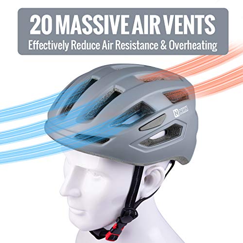 Nhh Adult Bike Helmet - Cpsc-Compliant Bicycle Cycling Helmet Lightweight Breathable And Adjustable Helmet For Men And Women Commuters And Road Cycling (Matte Gray, L/Xl) #TOP2