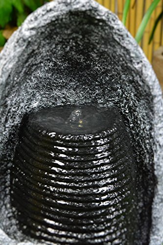 ASC Granite Oval Aqua Stone Fountain with Solar Water Pump Kit - Thumbnail 3
