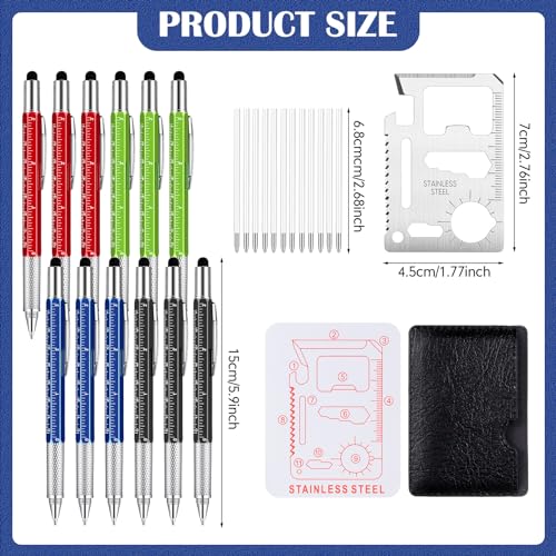 Image of Sabary 36 Pcs Gifts for Fathers Day Multitool Pen Gift for Men Birthday Gift Including 6 in 1 Tool Pen, Stainless Steel 11 in 1 Beer Opener Credit Card Tool and Black Refill(Vivid Colors)