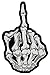 Produktbild Patch Skelett Hand Mittelfinger LMAA Biker Groß Backpatch Rückenaufnäher Aufnäher Bügelbild XXL 14 x 22,5 cm