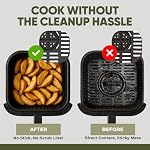 Silicone Air Fryer Liners 2 Pack, Reusable Liners for Ninja Air Fryer Accessories, Compatible with Ninja Foodi DZ201 DZ401 6-in-1 8-10QT Air Fryer Basket