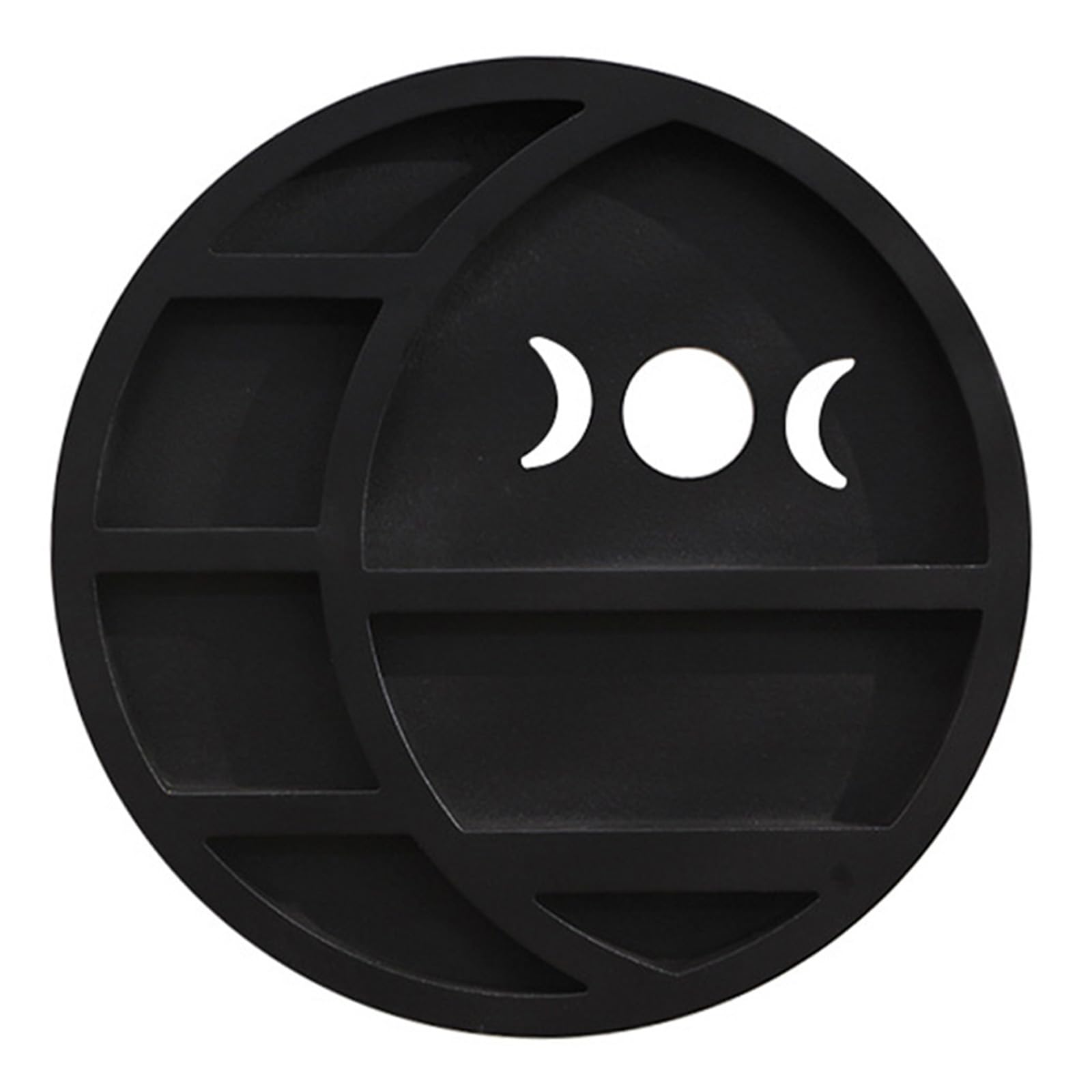 Mekek Moon Shelf for Crystals, Crystal Display Shelf Arch/Round-Shaped Crystal Holder Wooden Display Wall Shelf Multipurpose Storage Rack for Small Plant and Crystal Crystal Ornament,Round