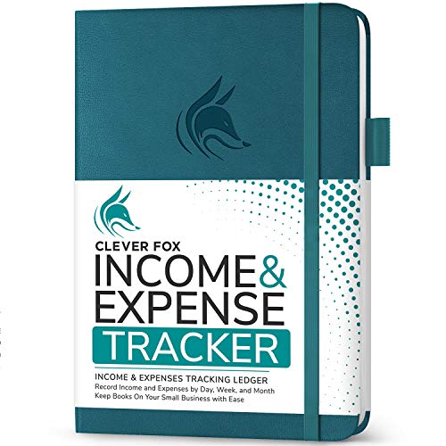 Clever Fox Income & Expense Tracker – Accounting & Bookkeeping Ledger Book for Small Business – Income & Expense Record Notebook with Receipt Pocket – Undated, A5, 5.8″ x 8.3″, Hardcover (Dark Teal)
