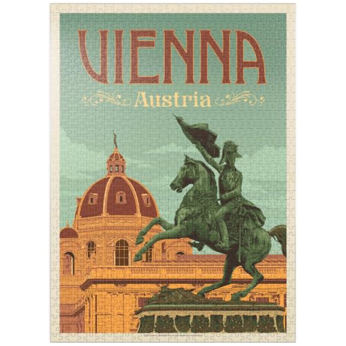 MyPuzzle Austria: Vienna, Vintage Poster - Rompecabezas premium de 1000 piezas para adultos