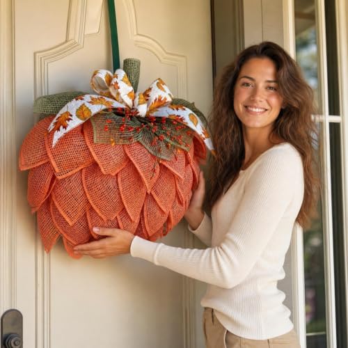 Thanksgiving Artificial Pumpkins for Porch Fall Wreaths for Front Door - image 2