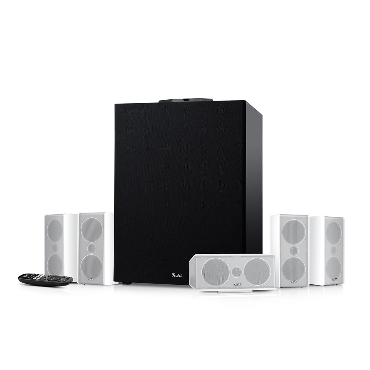 Teufel CONSONO 35 Concept Power Edition 5.1 Surround Soundsystem - Sistema home cinema completo con ricevitore AV integrato e Bluetooth, Dolby Audio, HDMI ARC CEC per Giochi, Film, Musica - bianco