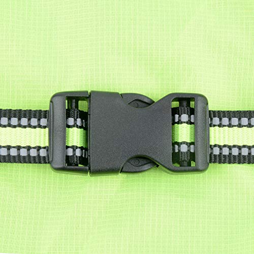 Zunea Wasserdichter Regenmantel für Mittelgroße und Große Hunde Reflektierend Regenjacke Leicht Winddicht Netzfutter Regenschutz Kleidung für Outdoor Wandern, Bekleidung für nasse Tage Grün 3XL