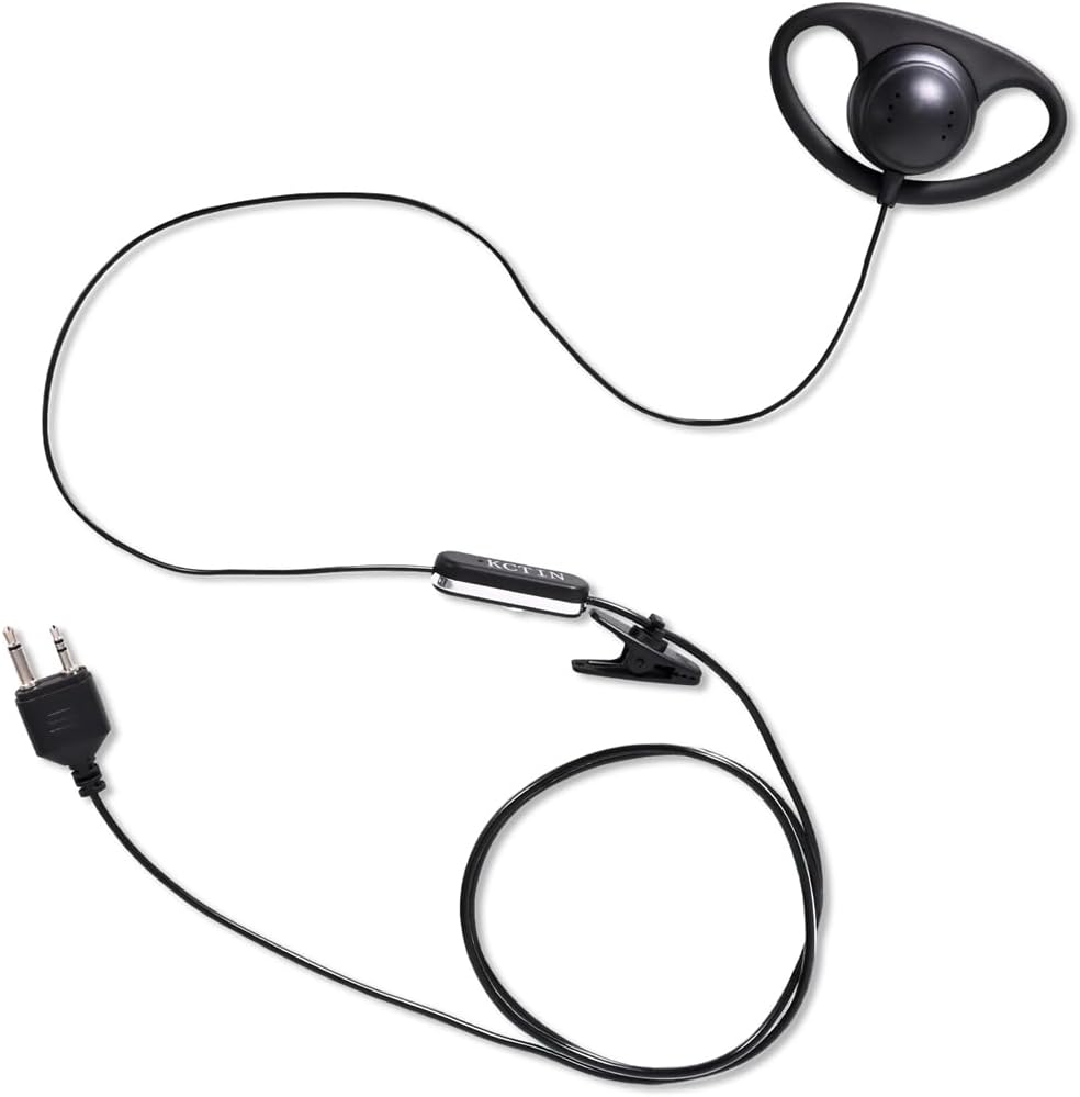 Walkie Talkie Headset D Shape for Midland with Mic Security Earpiece for GXT1000VP4 LXT500VP3 GXT1050VP4 GXT1000XB (6 Packs MDL-D6)