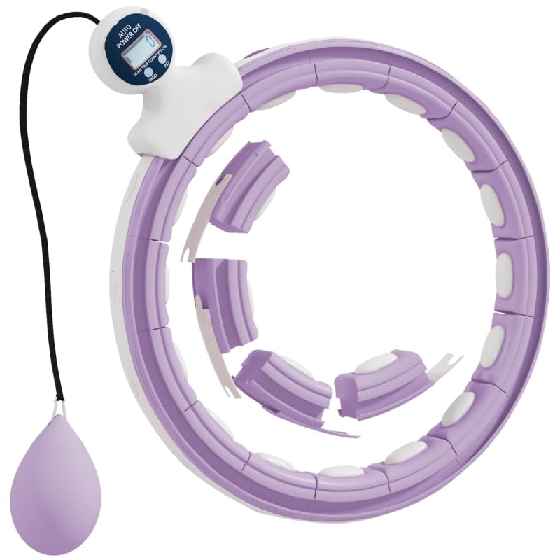Cerceau pour adulte violet à 16 nœuds ajustables avec compteur et poids