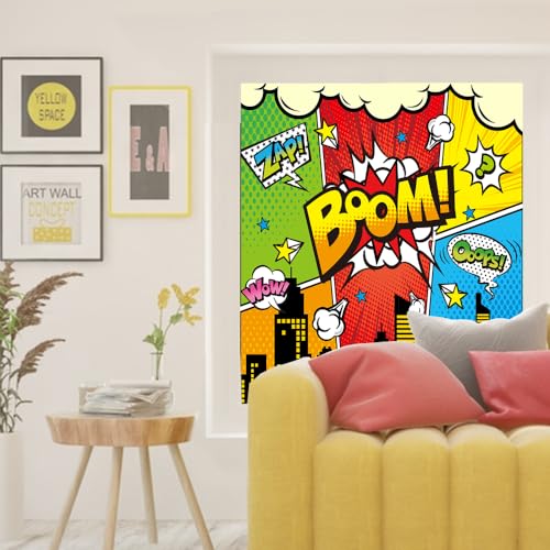 Vinilo decorativo para ventana estilo cómic años 70 23.6"x47.2" miniatura 6