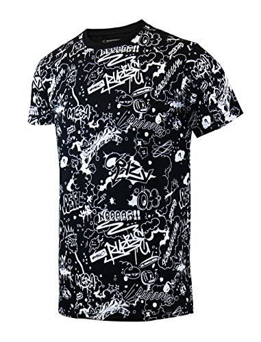 Screenshotbrand Mens Hipster Hip-Hop Urban Tees - NYC Street Fashion Graffiti Animation Print T-Shirt2