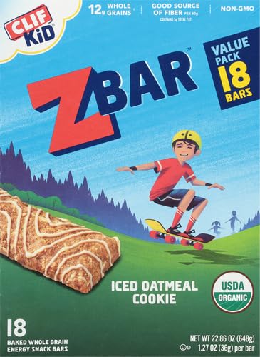 Image of Zbar - Iced Oatmeal Cookie - Soft-Baked Energy Snack Bars - Non-GMO - 12g Whole Grains - USDA Organic Granola Bars 18 Count (Pack of 4)