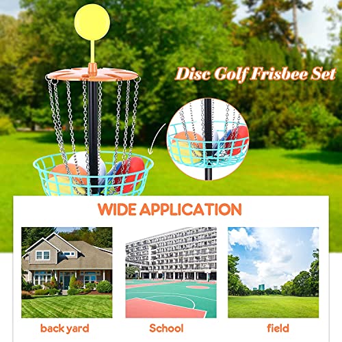 Disc Golf Basket Portable Disc Golf Target With 5 Frisbees Flying Disc Golf Set Indoor And Outdoor Yard Games #TOP6