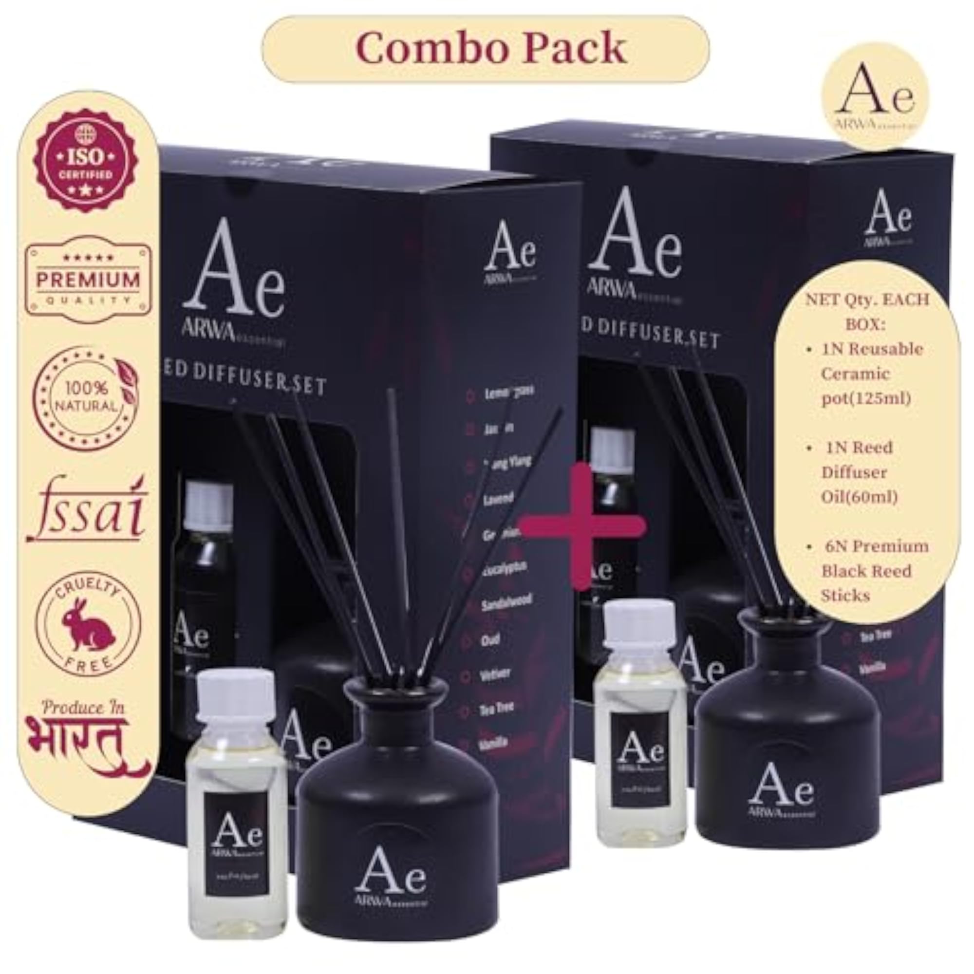 ARWA Essentials Reed Diffuser Set of 2 Aroma Sticks
