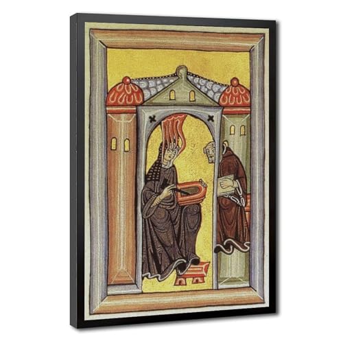 Cadre à suspendre Hildegard of Bingen avec impression sur toile premium pour décoration de bureau