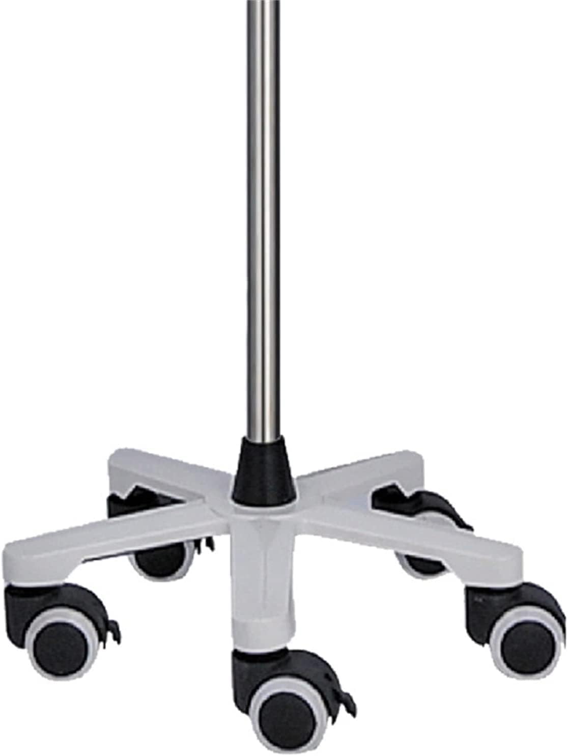 ZGRM Pole Portable IV Stand Stainless Steel Infusion Stand with 4 Hooks and Wheels Height Adjustable 43.3in-81.5in Movable drip Rack 0528 : Industrial & Scientific