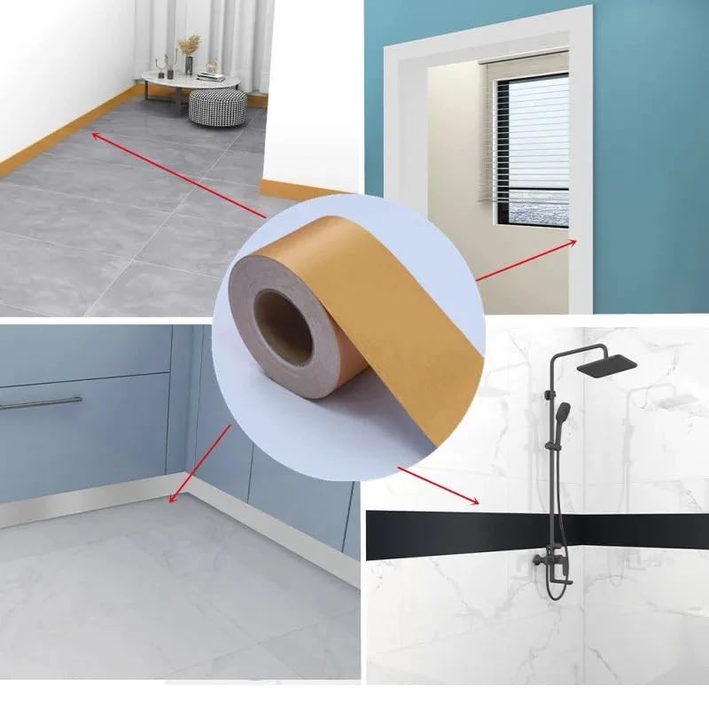 Générique Frise Murale Adhesive 10M imperméable à l'eau taille lignes papier peint auto-adhésif plinthe ligne salle de bain salon cuisine armoire décoration murale(White matte,20cm-wide 10M)