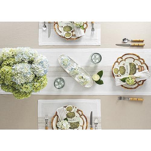 Solino Home Stripe Linen Table Runner 72 Inches Long - 100% Pure Linen Natural and White Farmhouse Table Runner 14 x 72 Inch for Dining, Dresser, Spring, Summer by Solino Home - Image 3